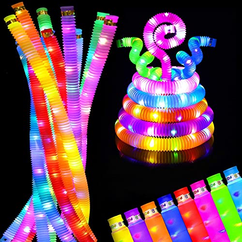 Leuchtspielzeug,12PCS LED Pop Tubes,Pipe Sensory Tools,Buntes Pipe Spielzeug,Pop Röhren,Tubes Spielzeug,Stretch Rohr Toy,LED Party Spielzeug,Leuchtende Spielzeug für Kindergeburtstag Gastgeschenke von Sunshine smile