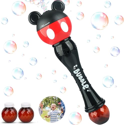 Seifenblasenmaschine,Bubble Blower Zauberstab,Kinder Bubble Machine Spielzeug,Automatisch Buntes Seifenblasen,Seifenblasen Stab elektrisch mit Musik&Licht,Sommer Draussen Spielzeug Geschenk für Kinder von Sunshine smile