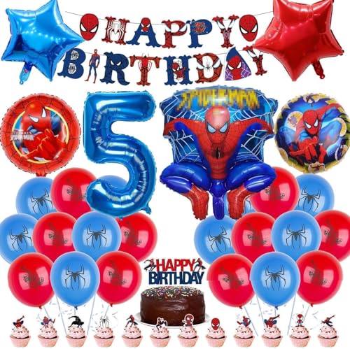 Spiderma Kindergeburtstag Deko,30 Stück Helium Ballons Geburtstag,Mit riesigen 3D-Spiderma-Heldenballons und Zahlenballons,Geburtstagsdeko Für Kinder 5 Jahre Spiderma Kindergeburtstag Deko,30 Stück Helium Ballons Geburtstag,Mit riesigen 3D-Spiderma-Heldenballons und Zahlenballons,Geburtstagsdeko Für Kinder 5 Jahre von Sunshine smile