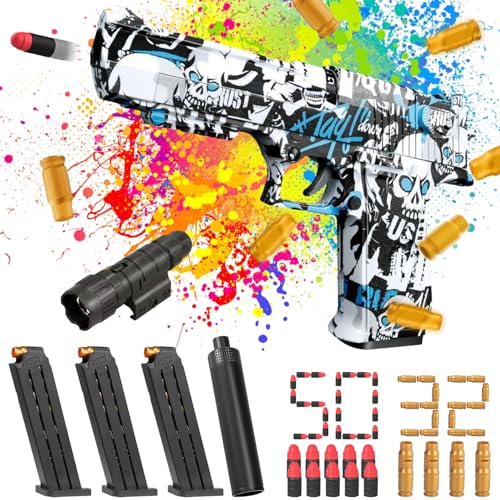 Spielzeug Pistole Wüstenadler Mit Platzpatronen, Knall Munition, Schaumstoff Geschoss und Zielscheibe für Nerf von Sunshine smile