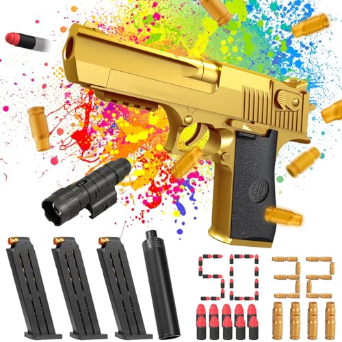 Spielzeug Pistole Wüstenadler Mit Platzpatronen, Knall Munition, Schaumstoff Geschoss und Zielscheibe für Nerf von Sunshine smile
