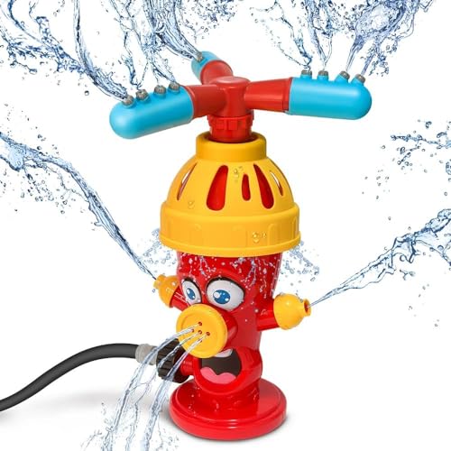 Sprinkler Spielzeug für Kinder,Sprinkler Kinder Spielzeug,Hydrant Sprinkler,Wassersprinkler Kinder,Rasensprenger Sprinkler Wasserspielzeug mit 360° Rotierende Spritzer,Wassersprenkler Garten Kinder von Sunshine smile