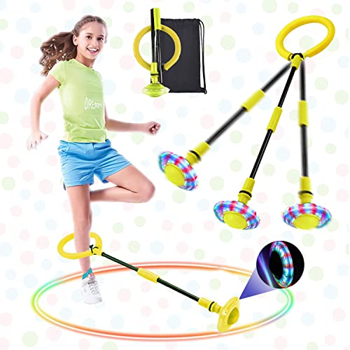 Swing Wheel mit Lichtrad,Kinder Blinkender Springring,Hüpfspiele für Kinder,Blinkender Sprungball,Blinkt Schaukelball Sportspielzeug,Springball für den Knöchel,Hüpfspie Fettverbrennungsspiel Kinder von Sunshine smile