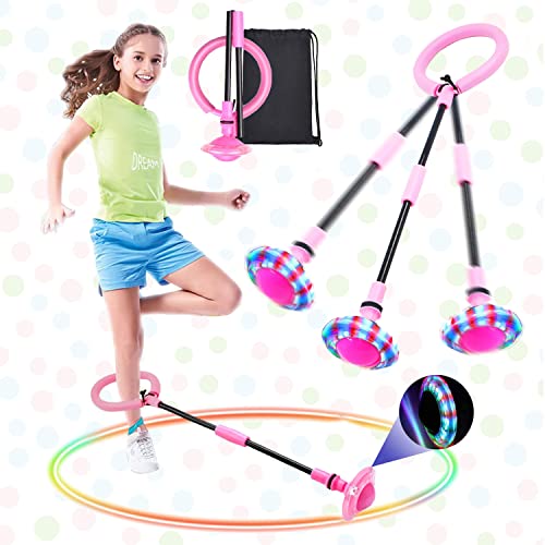 Swing Wheel mit Lichtrad,Kinder Blinkender Springring,Hüpfspiele für Kinder,Blinkender Sprungball,Blinkt Schaukelball Sportspielzeug,Springball für den Knöchel,Hüpfspie Fettverbrennungsspiel Kinder von Sunshine smile