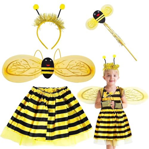 Sunshine smile Bienen Kostüm,4 Stück Bienenkostüm kinder, Mädchen Bienen Kostüm Kind Rock Sunshine smile Bienen Kostüm,4 Stück Bienenkostüm kinder, Mädchen Bienen Kostüm Kind Rock von Sunshine smile