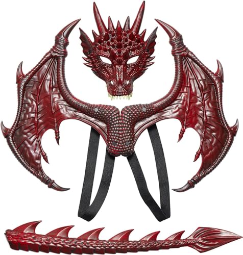 Sunshine smile Drachen Kostiim,Drachenkostum Kind,Drachenflügel,Halloween Drachen Maske,Drachen Kostim Erwachsene,Dinosaurier Cosplay Set für Kinder Jungen Mädchen Halloween Party Karneval Sunshine smile Drachen Kostiim,Drachenkostum Kind,Drachenflügel,Halloween Drachen Maske,Drachen Kostim Erwachsene,Dinosaurier Cosplay Set für Kinder Jungen Mädchen Halloween Party Karneval von Sunshine smile