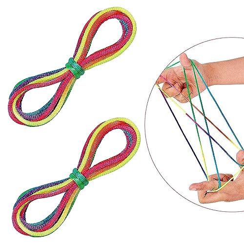 Sunshine smile Fadenspiel Fingerspiel,Fingertwist,Regenbogen Fingerspiel,Rainbow Rope,Regenbogen Schnur Finger,Fadenspiele Für Kinder für Kindergeburtstag als Mitgebsel für Mädchen & Jungen von Sunshine smile