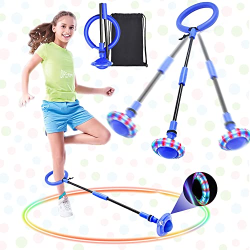 Sunshine smile Kinder Blinkender Springring,Swing Wheel mit Lichtrad,Sport Sprungball,Springender Ball Blinkender,Fettverbrennungsspiel für Kinder und Erwachsene, ​Outdoor-Hüpfspiel von Sunshine smile