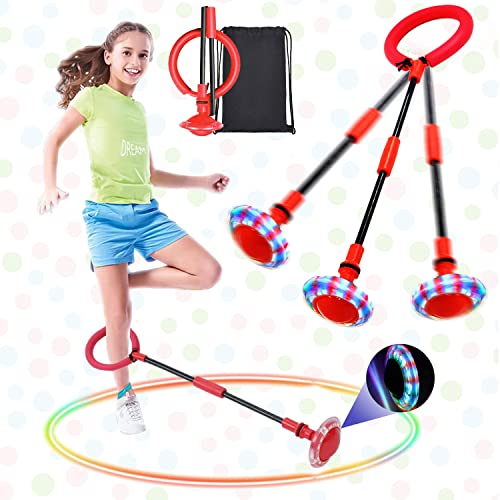 Sunshine smile Kinder Blinkender Springring,Swing Wheel mit Lichtrad,Sport Sprungball,Springender Ball Blinkender,Fettverbrennungsspiel für Kinder und Erwachsene, ​Outdoor-Hüpfspiel von Sunshine smile