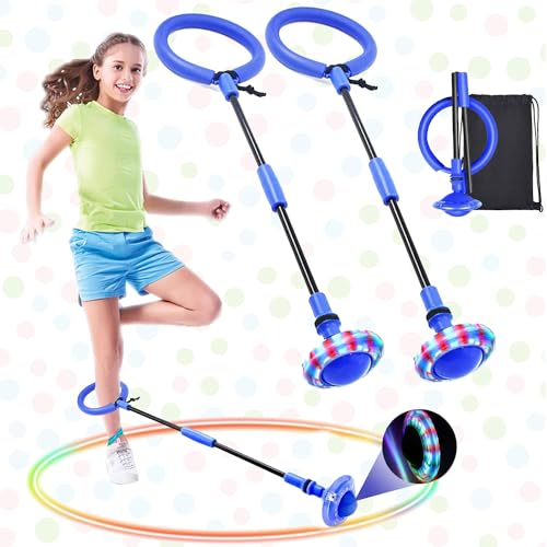 Sunshine smile Kinder Blinkender Springring,Swing Wheel mit Lichtrad,Sport Sprungball,Springender Ball Blinkender,Fettverbrennungsspiel für Kinder und Erwachsene, ​Outdoor-Hüpfspiel von Sunshine smile