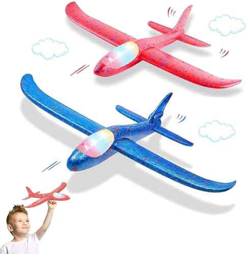 Sunshine Smile Segelflugzeug - 2 Stück Styroporflieger, Manuelles Werfen Flugzeug, Schaum Spielzeug, Kinder Modell, Sportarten Outdoor Spielzeug von Sunshine smile