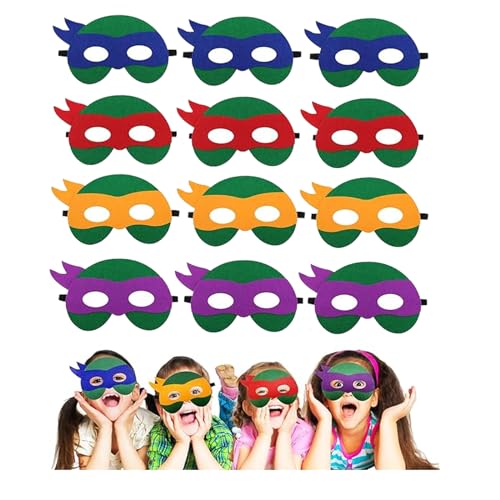 Sunshine smile Party-Masken Für Kinder,12Pcs Kindermaske Halloween Rollenspiel,Tiermasken， Masken für die Karnevalsfeier,Schildkrötenmaske Partymaske von Sunshine smile