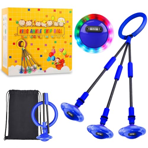 Swing Wheel mit Lichtrad,Springring Fußkreisel Kinder,Swing Wheel mit Zähler,Timer,Kalorienzähler,Blinkt Schaukelball,Faltbarer Flash Jumping Ball Kinder,Blinkender Sprungball,Skip It Ball von Sunshine smile