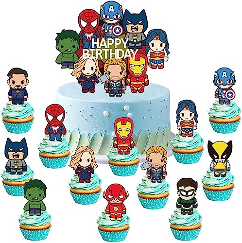Sunshine smile 13 Stücke Superhelden Tortendeko, Muffin Deko Geburtstag Cupcake Toppers Set, Dekoration, Figuren, für Mädchen Jungen Kinder, (5985959595) Sunshine smile 13 Stücke Superhelden Tortendeko, Muffin Deko Geburtstag Cupcake Toppers Set, Dekoration, Figuren, für Mädchen Jungen Kinder, (5985959595) von Sunshine smile