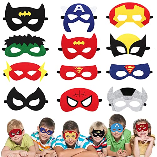 Tiermasken Für Kinder,Kindermasken Tiere,Tiermasken Zum Ausmalen,Tiermasken Für Kinder Filz,Masken Kinder Geburtstag,Maske Tier,Dschungel Party Deko,Maske Filz Tiere (Superhero) von Sunshine smile