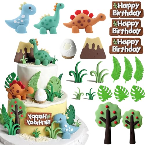 20 Stück Kuchendeko Dinosaurier Set,Dino Tortendeko,Dinosaurier Kuchendekoration,Dinosaurier Party Kuchen Dekoration für Kinder,Dekoration für Kuchen 3 4 5 6 7 8Jahre von Sunshine smile