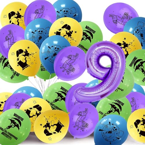 Bemoseng Videospiel Luftballon Set, Gamer Geburtstagsdeko 9 Jahre, Geburtstagsdeko Videospiel Luftballon, Gaming Party Deko Kindergeburtstag, für Junge Kindergeburtstag Deko von Bemoseng