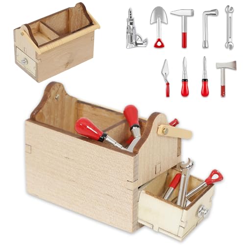 1/12 Upgrade-Holz Werkzeugkasten Miniatur Wichtel Zubehör 10 Stück,Miniatur Werkzeugkasten Reparaturwerkzeug Unkrautbekämpfungswerkzeug,Puppenhaus Zubehör,Weihnachtswichtel Zubehör Werkzeugkasten 1/12 Upgrade-Holz Werkzeugkasten Miniatur Wichtel Zubehör 10 Stück,Miniatur Werkzeugkasten Reparaturwerkzeug Unkrautbekämpfungswerkzeug,Puppenhaus Zubehör,Weihnachtswichtel Zubehör Werkzeugkasten von Sunwuun