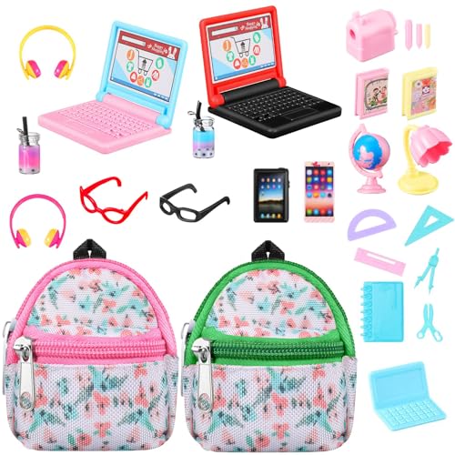 27 Stück Wichtel Zubehör Schulbedarf,Puppenhaus Zubehör Schulset,Mini Laptop Tablet Handy Brille Kopfhörer Rucksack Getränke,Miniatur Wichtel Zubehör,Puppenhaus Dekoration 27 Stück Wichtel Zubehör Schulbedarf,Puppenhaus Zubehör Schulset,Mini Laptop Tablet Handy Brille Kopfhörer Rucksack Getränke,Miniatur Wichtel Zubehör,Puppenhaus Dekoration von Sunwuun