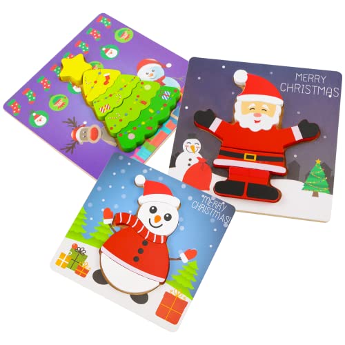 Holzpuzzle Weihnachten Baby Spielzeug-3 Stück Montessori Holz Puzzle Weihnachtsbaum Santa Schneemann,Kinder Pädagogisches Lernspielzeug Junge Mädchen ab 123+Jahr Geburtstag Weihnachten Geschenk Holzpuzzle Weihnachten Baby Spielzeug-3 Stück Montessori Holz Puzzle Weihnachtsbaum Santa Schneemann,Kinder Pädagogisches Lernspielzeug Junge Mädchen ab 123+Jahr Geburtstag Weihnachten Geschenk von Sunwuun