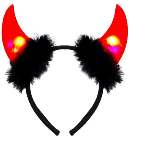 Sunwuun Karneval Halloween Deko Teufelshörner mit LED,Teufel Hörner Leuchtend Haarschmuck Haarreifen Männer Damen Kinder,Karneval Halloween Cosplay Party Teufel Kostüm Zubehör Sunwuun Karneval Halloween Deko Teufelshörner mit LED,Teufel Hörner Leuchtend Haarschmuck Haarreifen Männer Damen Kinder,Karneval Halloween Cosplay Party Teufel Kostüm Zubehör von Sunwuun