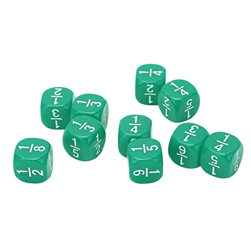 Sunydog 20pcs Fraction Dice Class Set Robuster Kunststoff Mehrfacettiertes Tischspielzubehör (Grün) von Sunydog