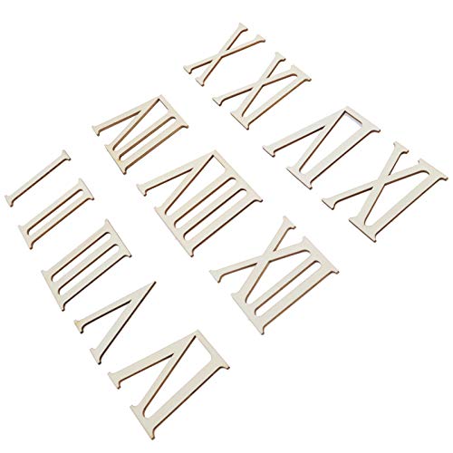 Sunydog Hölzerne Römische Ziffern Taktnummern 12PCs Handgefertigte Dekorationen 7 cm - Premiumqualität, Langlebig von Sunydog