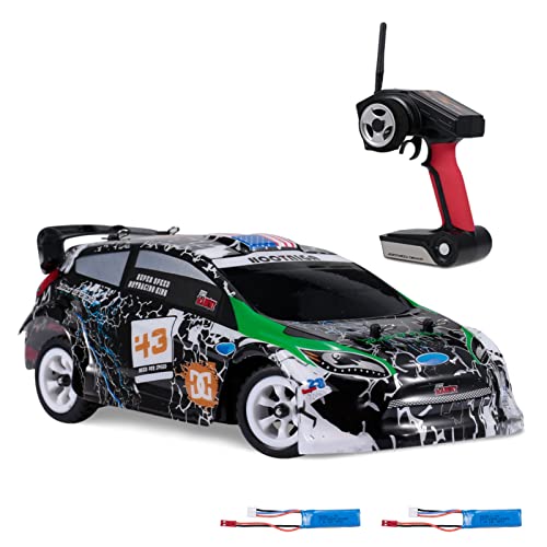 Sunydog K989 1/28 ferngesteuertes Auto 2,4 G 30 km/h Hochgeschwindigkeits-Fernbedienungsauto 4WD ferngesteuertes Rennauto ferngesteuertes Sport-Renn-Driftauto Kindergeschenk mit 2 Batterien von Sunydog