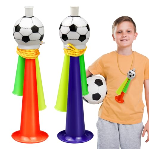 Suofuolef 2 Stück Vuvuzela, Laut Fußball Fan Tröte, Horn Tröte Zum Anfeuern für Kinder, Fußball Fans, für Fußball-Themenparty, Weltmeisterschaft von Suofuolef