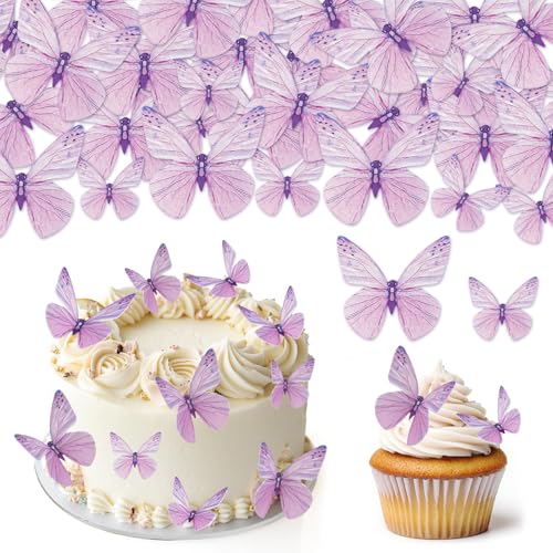 Suofuolef 72 Stück Schmetterlinge Tortendeko Essbar, Lila 3D Kuchen Deko, Essbare Cupcake Deko für Hochzeit, Geburtstag, Jubiläum Suofuolef 72 Stück Schmetterlinge Tortendeko Essbar, Lila 3D Kuchen Deko, Essbare Cupcake Deko für Hochzeit, Geburtstag, Jubiläum von Suofuolef