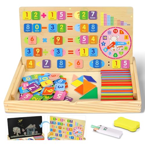Suofuolef Montessori Spielzeug Spiele, Mathe Lernen Lernspiele ab 4 5 6 Jahren Jungen Mädchen von Suofuolef