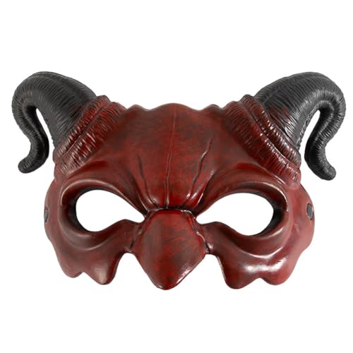 Suoumwa Cosplay Cospaly Dance Performance Requisiten Halloween Carnival Party PU Foam Schafs Halbgesichtsmaske von Suoumwa