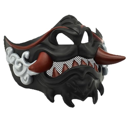 Suoumwa Samurai Japanische Maske Halloween Spielzeug für Halloween Devil Party Wear Accessoires Halbbewegung Masquerade von Suoumwa