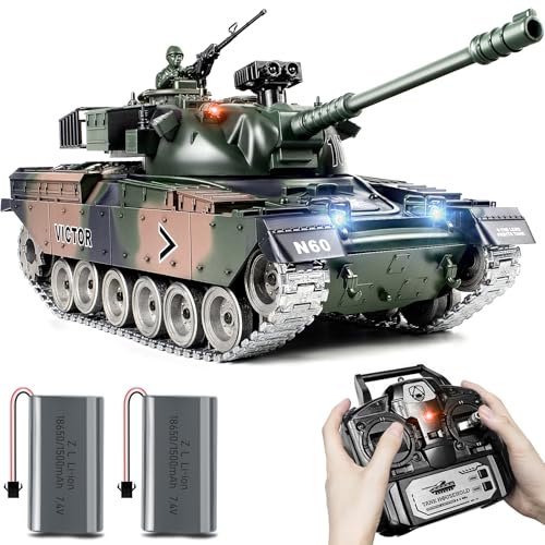 1/18 RC Panzer, 2.4GHz US M60 panzer ferngesteuert mit schussfunktion, Ferngesteuertes Armee Modellspielzeug, Modell Panzer mit Airsoft-BBS und Wasserbomben, Panzer Spielzeug für Erwachsene und Kinder 1/18 RC Panzer, 2.4GHz US M60 panzer ferngesteuert mit schussfunktion, Ferngesteuertes Armee Modellspielzeug, Modell Panzer mit Airsoft-BBS und Wasserbomben, Panzer Spielzeug für Erwachsene und Kinder von Supdex