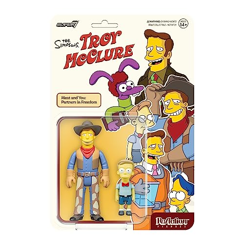 Super 7 Set de 2 Figuras Reaction Los Simpsons Troy Mcclure y Jimmy von Super7