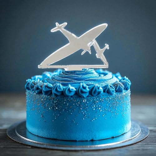 Acryl-Flugzeug-Kuchenaufsatz, silberfarbenes Flugzeug-Design für Luftfahrt-Themen-Dekoration, 10 cm Acryl-Flugzeug-Kuchenaufsatz, silberfarbenes Flugzeug-Design für Luftfahrt-Themen-Dekoration, 10 cm von Super Cool Creations