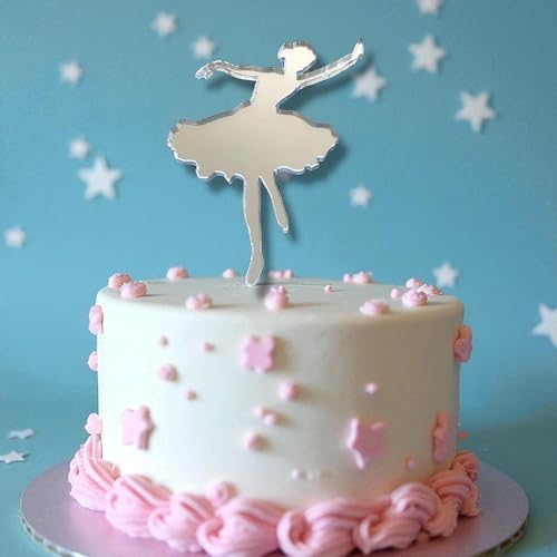 Ballerina-Kuchenaufsatz, silberfarbene Acryl-Figur, tanzende Figur, Party-Dekoration, 10 cm Ballerina-Kuchenaufsatz, silberfarbene Acryl-Figur, tanzende Figur, Party-Dekoration, 10 cm von Super Cool Creations