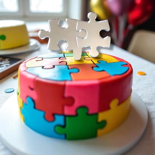 Kuchendekoration, Puzzleteil, 10 cm (6 cm Puzzle und 4 cm Spitze) von Super Cool Creations