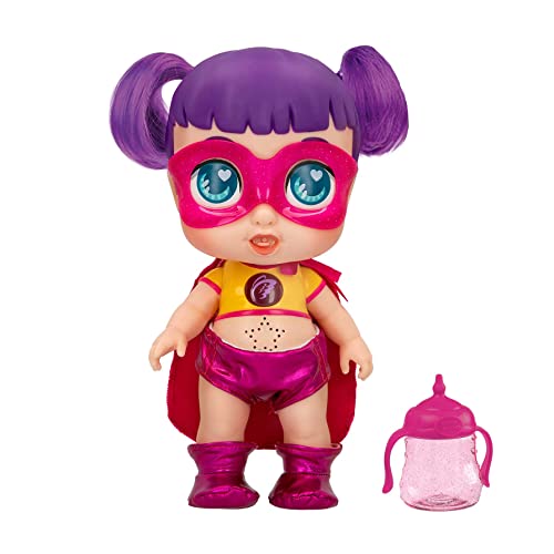 Super Cute - Super süße Superheldin Sisi Puppe mit Flasche, wendbare Kleidung und Zubehör Interaktive Puppe mit Licht und Geräuschen Puppen Mädchen Jungen 3 Jahre Neugeborene Baby Puppen (85393) von Famosa
