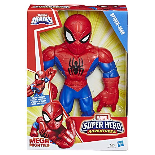 Hasbro Playskool Heroes,E4147ES0, Playskool Heroes Marvel Super Hero Adventures Mega Mighties Spider-Man, 25 cm große Actionfigur NA von Super Hero Adventures