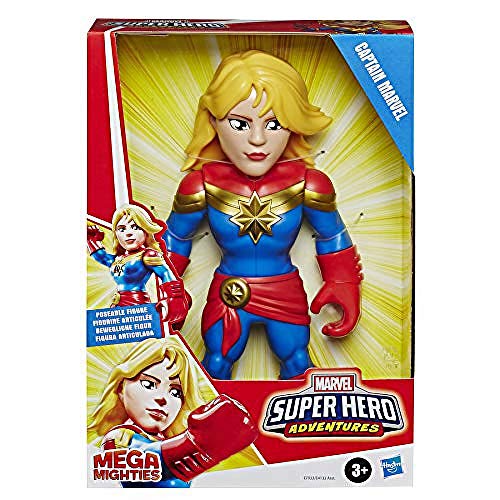 Super Hero Adventures Playskool Heroes Mega Mighties Marvel Captain Marvel Sammelfigur 25cm Actionfigur Spielzeug für Kinder ab 3 Jahren von Super Hero Adventures