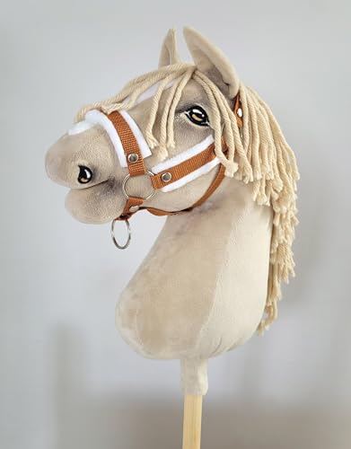 Einstellbares Halfter für rotes Pferd Hobby Horse A3 mit weißem Fell Kein Pferd im Lieferumfang enthalten von Super Hobby Horse