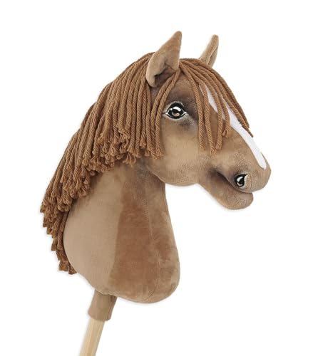 Hobby Horse Großes Pferd am Stock Premium - Helle Kastanie A3 von Super Hobby Horse