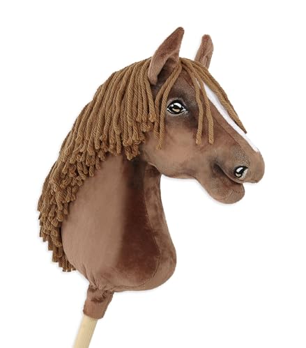Hobby Horse Großes Pferd auf Stock Premium - dunkle Kastanie A3 von Super Hobby Horse
