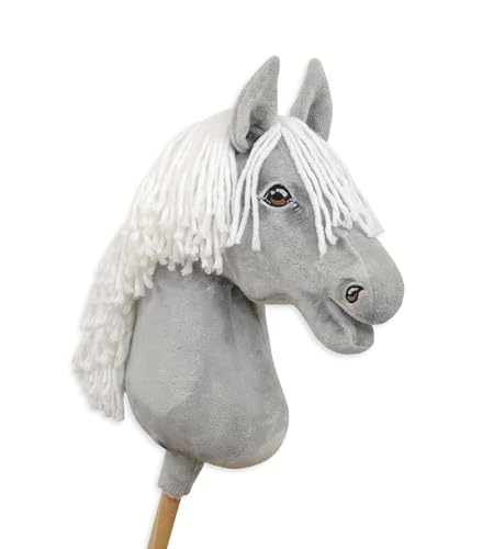 Hobby Horse Großes Pferd auf Stock Premium - grau A3 von Super Hobby Horse