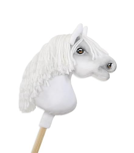 Hobby Horse Kleines Pferd auf Stock Premium - Weiß A4 von Super Hobby Horse