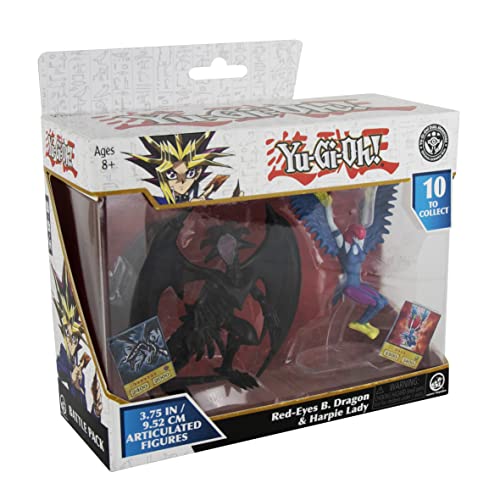 Super Impulse 5502C Yu-Gi-Oh sehr detaillierte 9,5 cm bewegliche Figuren. Set enthält Harpie Lady und Red Eyes Black Dragon von Super Impulse