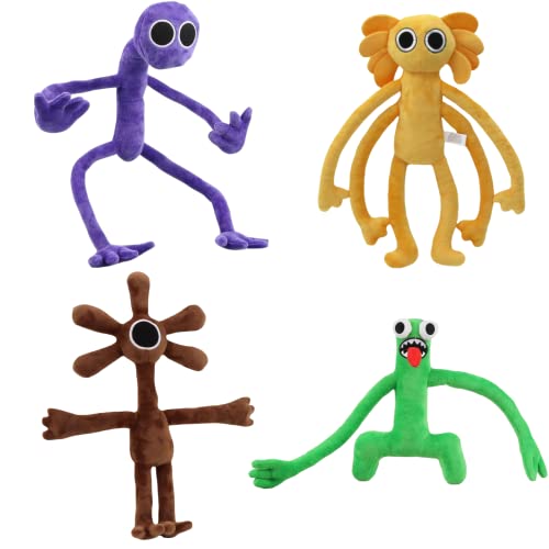 4PCS Rainbow Friends Plüsch,Rainbow Friends Plush,Rainbow Friends Kuscheltiere,für Kinder Party Halloween Weihnachten Thanksgiving（gelb+purple+grün+Braun） von Super JAKES