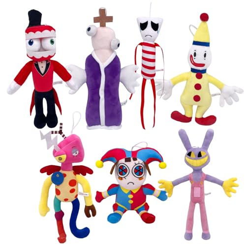 Super JAKES 7PCS The Amazing Digital Circus Plush,Digital Circus Pomni Plush and Jax Plush,Christmas or Birthday Gifts for Boys and Girls von Super JAKES