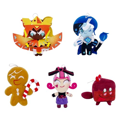 Super JAKES Shadow Milk Cookie Plush, Cookie Run Kingdom Plushies Pillow for Game Fans,Stuffed Figure Doll Birthday for Boys Girls (5PCS) von Super JAKES